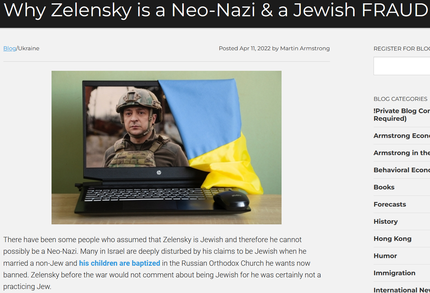 Zelensky is a Neo-Nazi & a Jewish FRAUD
